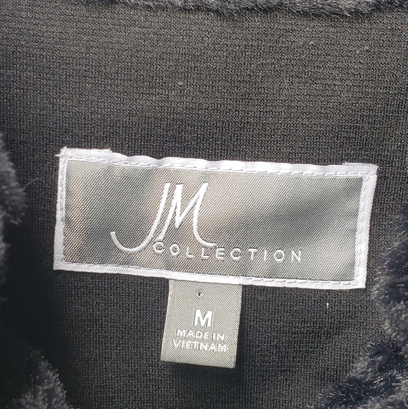 JM Collection Women's Faux Mink Fur Coat Black Fully Lined Hook Closure Sz Med - Picture 3 of 12